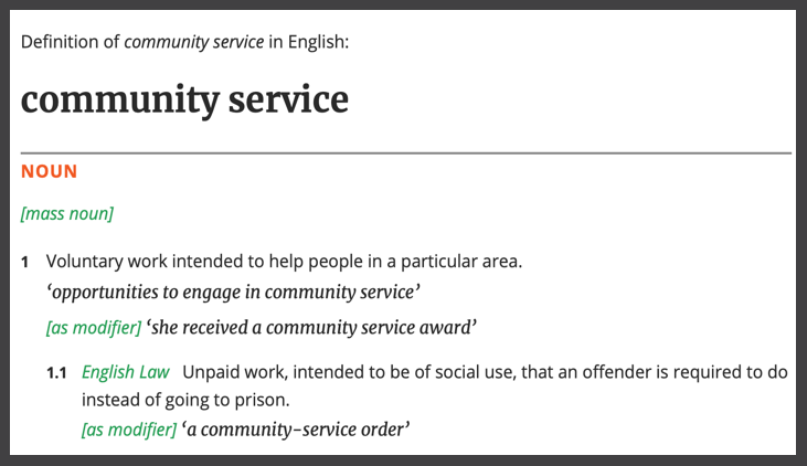 definition of community service